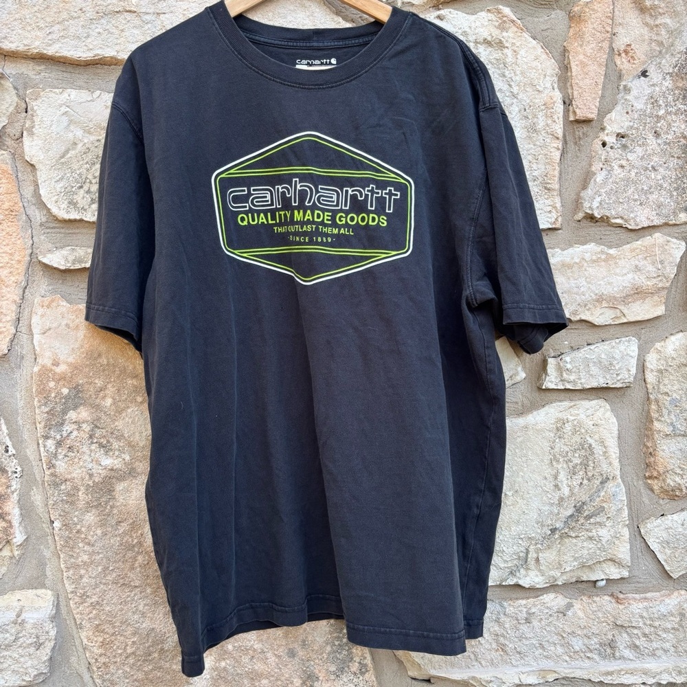 Carhartt Mens Spell-Out T-Shirt Loose Fit Short Sleeve Black Size large